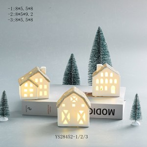 <span class=keywords><strong>Village</strong></span> en céramique dorée avec toit en porcelaine et LED, idéal pour <span class=keywords><strong>la</strong></span> décoration de fêtes de Noël - Product Image 4