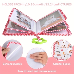 Livre d'éveil portable en tissu avec anneaux suspendus en plastique pour poussette de nouveau-né et <span class=keywords><strong>album</strong></span> <span class=keywords><strong>photo</strong></span> de bébé - Product Image 3