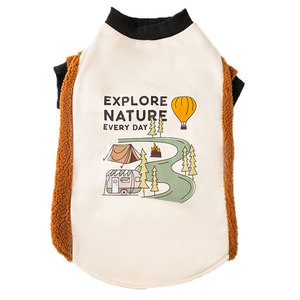 Gilet en polaire pour chien, vêtements chauds à imprimé aventure pour grands chiens, à porter en quatre saisons, couleurs rouge, blanc, jaune - Product Image 5
