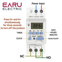 Relay Timer Digital Mingguan 7 Hari yang Dapat Diprogram, Saklar Kontrol Waktu AC 220V 230V 12V 24V 48V 16A Pemasangan Rel Din THC30A