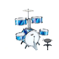 5-piece Large Colorful Lightweight Plastic Kids Drum Set, Jazz Percussion Instrument for Beginner Boys and Girls