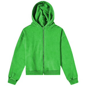 Sudadera con capucha para hombre de alta calidad, 100% algodón Pima orgánico peinado, con logotipo personalizado del fabricante, estilo vintage, con efecto desgastado y lavado Monkey Wash, con cremallera. - Product Image 3