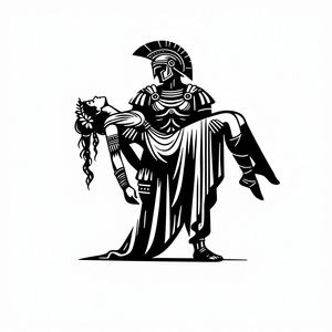 Decoración de Pared de Metal con Diseño de Espartanos y Diosas de la Antigua Grecia - Arte Histórico Heroico para Decoración de Interiores de Hogar, Sala de Estar u Oficina - Product Image 2