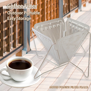 ที่วางกรองกาแฟสแตนเลสแบบพับได้ ที่วางกรองรูปกรวยแบบพกพา เครื่องชงกาแฟแบบมือชงกลางแจ้ง ถ้วยเดี่ยว ดีไซน์เรียบง่าย - Product Image 6