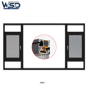 Ventanas y Puertas Abatibles <span class=keywords><strong>de</strong></span> <span class=keywords><strong>Aluminio</strong></span> 6063-T6 con Malla Mosquitera y Vidrio Low-E, Más Vendidas - Product Image 1