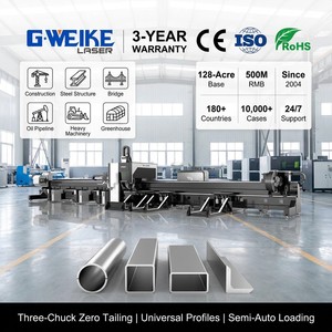 Vente flash : machine de découpe laser à fibre CNC 3KW 4KW 6KW de haute qualité, longueur de 6 m avec trois mandrins pour tuyaux et tubes zéro déchet - Product Image 1