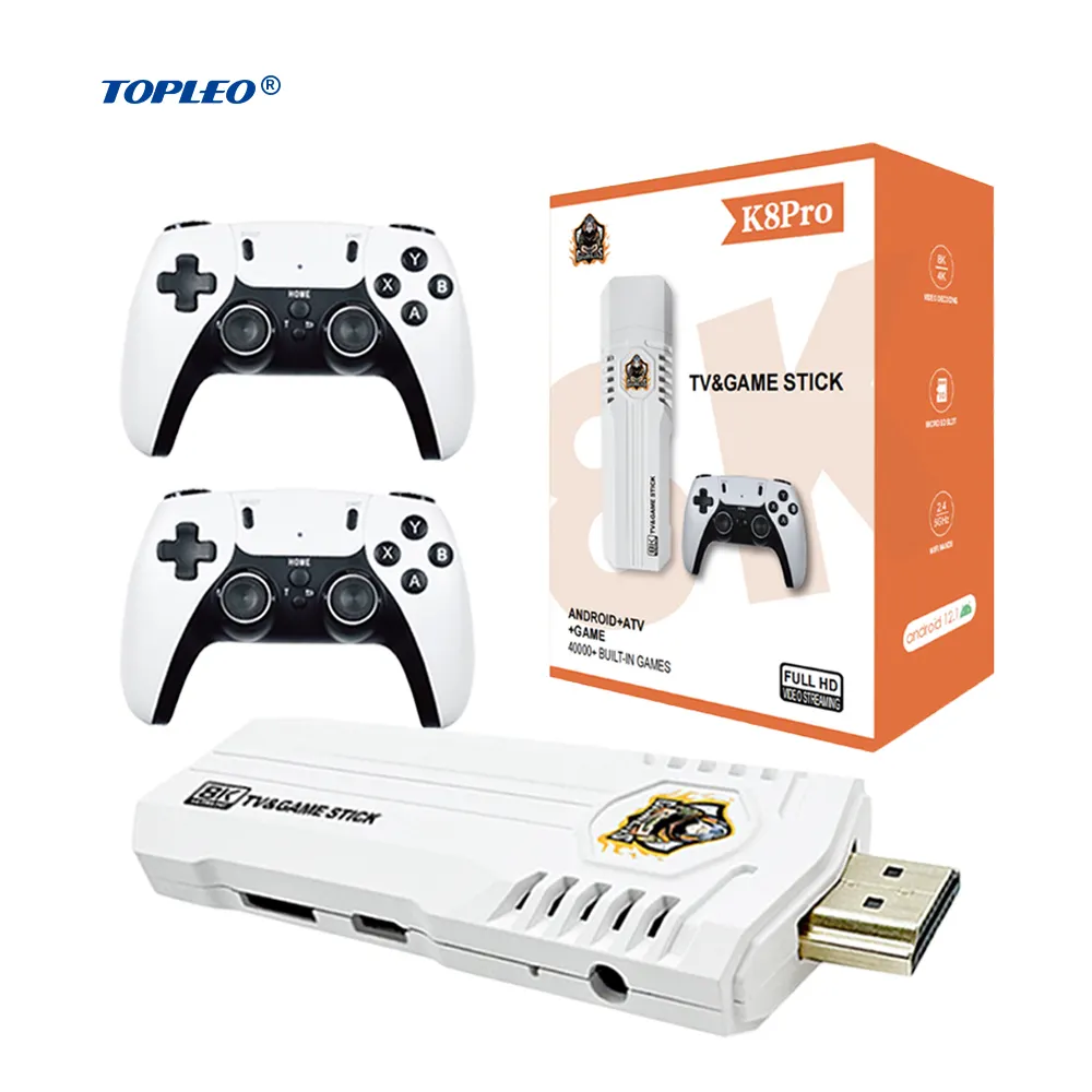 Topleo Controller Wireless Console di gioco con stick classico retro mini 3d android gioco tv stick 4k giochi 20000