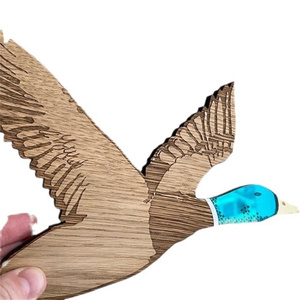 Nuovo 1950 di fascia alta anatra volante appendiabiti in legno appendiabiti da parete in stile anatra decorativa all'ingrosso di artigianato in legno - Product Image 3