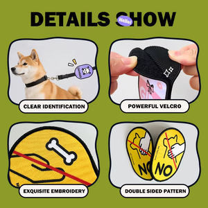 Etiqueta de logotipo extraíble sin contacto, Parche de aviso de correa para mascotas, pegatina de advertencia Social para perros, correas para cachorros de servicio para mascotas - Product Image 3