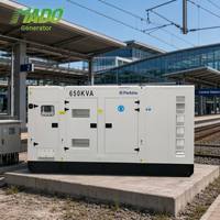 Generador Diésel de Servicio Pesado 520kW 650kVA, Grupo Electrógeno de Reserva Serie 2806C, ATS, Trifásico, 4 Hilos, Refrigerado por Agua, para Sitio Minero