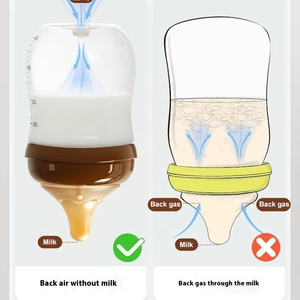 Mamadeira de Vidro Cristal Diamante Anti-Cólica para Recém-Nascidos com Fundo de Calibre Largo e Bico de Silicone Livre de BPA com Estampa - Product Image 2