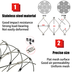 Dokuma paslanmaz çelik tel halat Mesh-ağır hayvan kafesi panelleri ve hayvanat bahçesi muhafaza eskrim çözümleri - Product Image 5