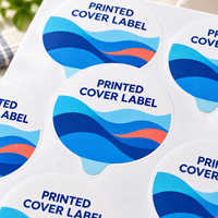 Étiquette autocollante personnalisée pour couvercle de gobelet avec graphiques découpés pour les ouvertures de gobelets et de couvercles