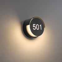 Applique murale extérieure LED ronde décorative IP65 4W avec base en aluminium et couvercle en acrylique
