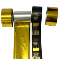 Pita Resin Lilin Kuning Emas Mengkilap Ukuran Khusus untuk Transfer Termal pada Label Perawatan Kertas & Tekstil