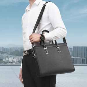 Sac à main Swarden SE9852 en cuir véritable pour homme, antivol, avec <span class=keywords><strong>serrure</strong></span> à combinaison, style professionnel, en cuir de <span class=keywords><strong>vachette</strong></span>, grande capacité, couche supérieure - Product Image 3