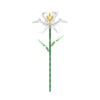 Showcoco-Bouquet de fleurs romantiques, blocs de construction de maisons, villes, jouets éducatifs, cadeau pour filles, kit DIY