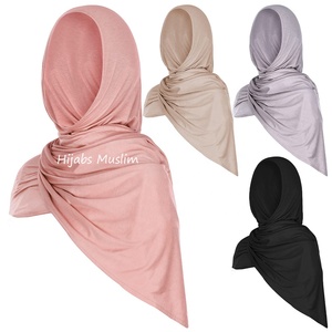 Venta al por mayor de bufanda palestina para las mujeres, velo de capital bufandas étnicas chales, instantánea Modal musulmán mujeres Jersey gasa burbuja Hijabs - Product Image 2