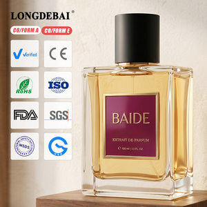 Wholesale Luxury Unisex Crimp Perfume Glass <b>Bottle</b> 30ml 50ml 100ml Empty square Perfume <b>Bottles</b> with Magnetic Lid - Product Image 1