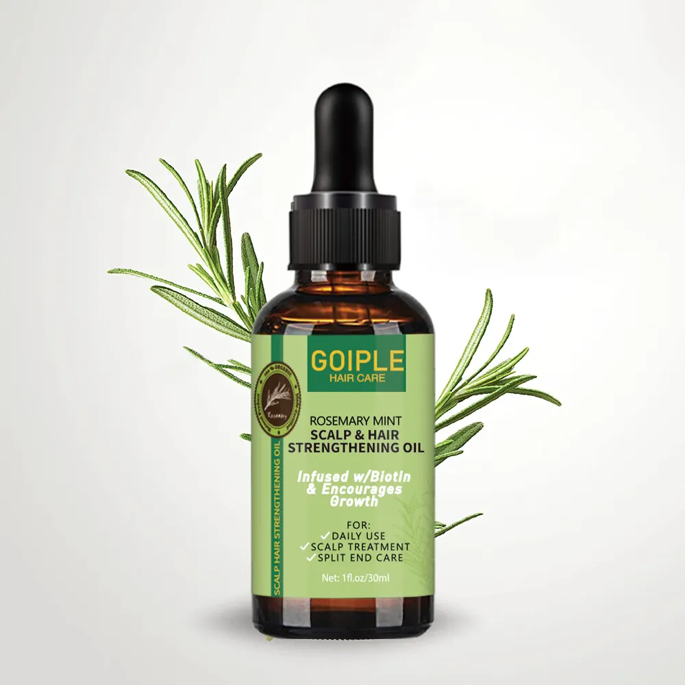 Private Label Natural Rosemary Nourishing Serum Produk Perawatan Perawatan Anti Rambut Rontok untuk Menguatkan Kulit Kepala Minyak Pertumbuhan Cepat