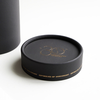 Boîte d'emballage de parfum de marque de luxe cylindrique avec couvercle estampage de logo personnalisé