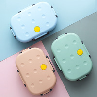 Boîte à lunch de stockage des aliments pour enfants scolaires Boîte à bento à 3 compartiments au micro-ondes Conteneurs en plastique de style mignon Plastique PP de qualité alimentaire
