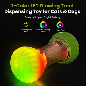 Juguete dispensador de comida para mascotas, rollo interactivo verde con golosinas para perros y gatos, recargable por USB - Product Image 2