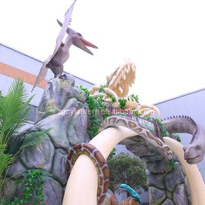 Arche de dinosaures animatroniques métalliques personnalisable pour intérieur/extérieur - Entrée à thème multi-speses avec rugissements réalistes, résistante à la corrosion - Product Image 3