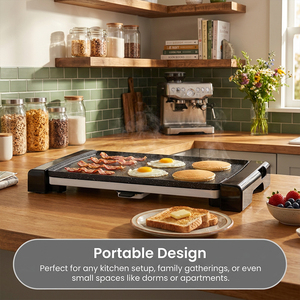 <span class=keywords><strong>Plaque</strong></span> de cuisson électrique multi-usages vérifiée <span class=keywords><strong>pour</strong></span> œufs et viande, barbecue de cuisine antiadhésif, gril de table polyvalent <span class=keywords><strong>pour</strong></span> la maison - Product Image 2