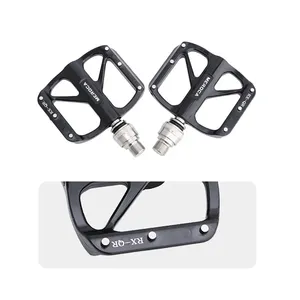 MEROCA pédale de vélo avec crampons pédales à dégagement rapide en alliage d'aluminium repose-pieds à 3 roulements pour vélo pliant Brompton - Product Image 6