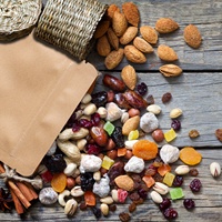 Sacs d'emballage en papier kraft brun en gros, refermables, thermoscellables, pour aliments, avec fenêtre transparente