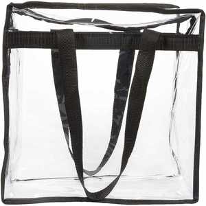 <b>Medium</b> <b>Size</b> Transparent Pvc Clear Shoulder Tote <b>Bag</b> with Zipper Closure for Beach Stadium Events Carry Shopping - Product Image 1