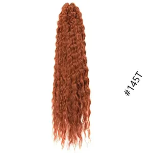 Rebecca Water Wave Braiding Hair Ariel Curl Ocean Wave Synthetic Crochet Hair Red Pink Ombre Black Smooth Wavy Hair Extension