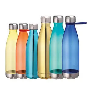 20 oz cola shaped bpa free tritan recycled ocean clear plastic water bottle with lid