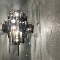 Lustre de luxe moderne luminaire suspendu chaîne en aluminium lampe suspendue gland lustres lumière
