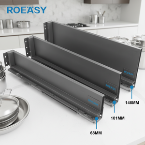 Glissière de tiroir à double paroi ROEASY <span class=keywords><strong>Slim</strong></span> Box Slide, hauteur 68 mm, fermeture douce, meubles, armoire, glissières métalliques pour tiroirs - Product Image 1