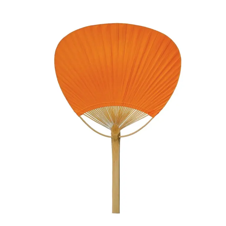 Promotion gifts hand fan hot sales business custom orange paddle bamboo personalised hand fan on festival location
