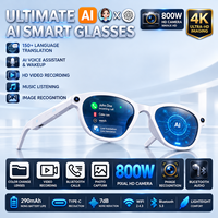 Lunettes Intelligentes à Vision IA avec Caméra 8MP, Enregistrement Vidéo, Traduction en Temps Réel et Commande Vocale – Lunettes Connectées pour Hommes et Femmes