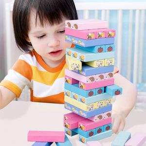 뜨거운 판매인지 빌딩 블록 나무 토플 텀블링 타워 어린이 보드 게임 튼튼한 나무로 만든 주사위 장난감 - Product Image 5