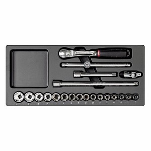 Jeu de clés à douille Usag 1/2 pouce en acier au chrome-vanadium, coffret à outils avec garantie de 3 ans - Product Image 1