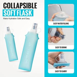 Bouteille d'eau pliable en TPU avec logo personnalisé pour la course à pied et le sport, gourde souple en plastique – Vente en gros - Product Image 4