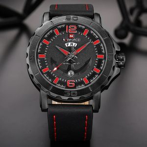 <span class=keywords><strong>NAVIFORCE</strong></span> <span class=keywords><strong>9122</strong></span>, reloj de cuarzo resistente al agua de cuero para hombre, reloj analógico Digital para hombre, reloj Masculino de lujo superior, reloj deportivo de marca - Product Image 4