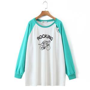 เสื้อยืดแขนยาวพิมพ์ลายสำหรับผู้หญิงไซส์ใหญ่ ทรงหลวม คอกลม แขนยาวเต็มตัว สไตล์ลำลอง - Product Image 3