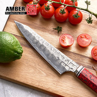 Amber Custom Gesmede Japanse Keuken Utility Messen Lfgb Damacus Scherp Fruit Schilmes Voor Fruit Snijden Direct Uit De Fabriek