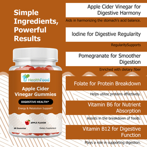 High Absorption Pure Apple Cider Vinegar ACV Gummies Cleanse Detox Fat Burner Vegan Gummies Apple Cider Vinegar Apple Flavor - Product Image 4