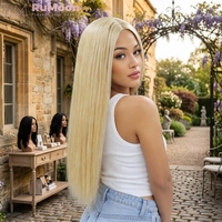 Perruque Lace Front Blonde Platine 613, Densité 250%, Cheveux Humains Vierges Brésiliens Longs, HD Transparente pour Perruque Sans Colle, Vente en Gros