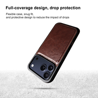 Étui en cuir intégral pour iPhone 18 17 Pro Max, finition lisse, protection renforcée de l'appareil photo et coque de protection ajustée