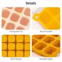 Moules à glaçons en silicone écologiques à 12 compartiments avec couvercle, pour lait maternel, café, jus, aliments pour bébés, compatibles lave-vaisselle, couleur et logo personnalisables