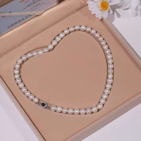 Ensemble de bijoux en perles, collier, bracelet, boucles d'oreilles, perles d'eau douce rondes de 8 à 9 mm, argent 925, boîte en velours, luxe, vente en gros, sur mesure