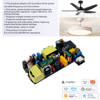 Contrôleur de ventilateur et de lumière BLDC certifié OEM Matter, tension large bande 120V/230V, carte de contrôle par application 2.4G pour marques de ventilateurs et de luminaires, compatible Alexa